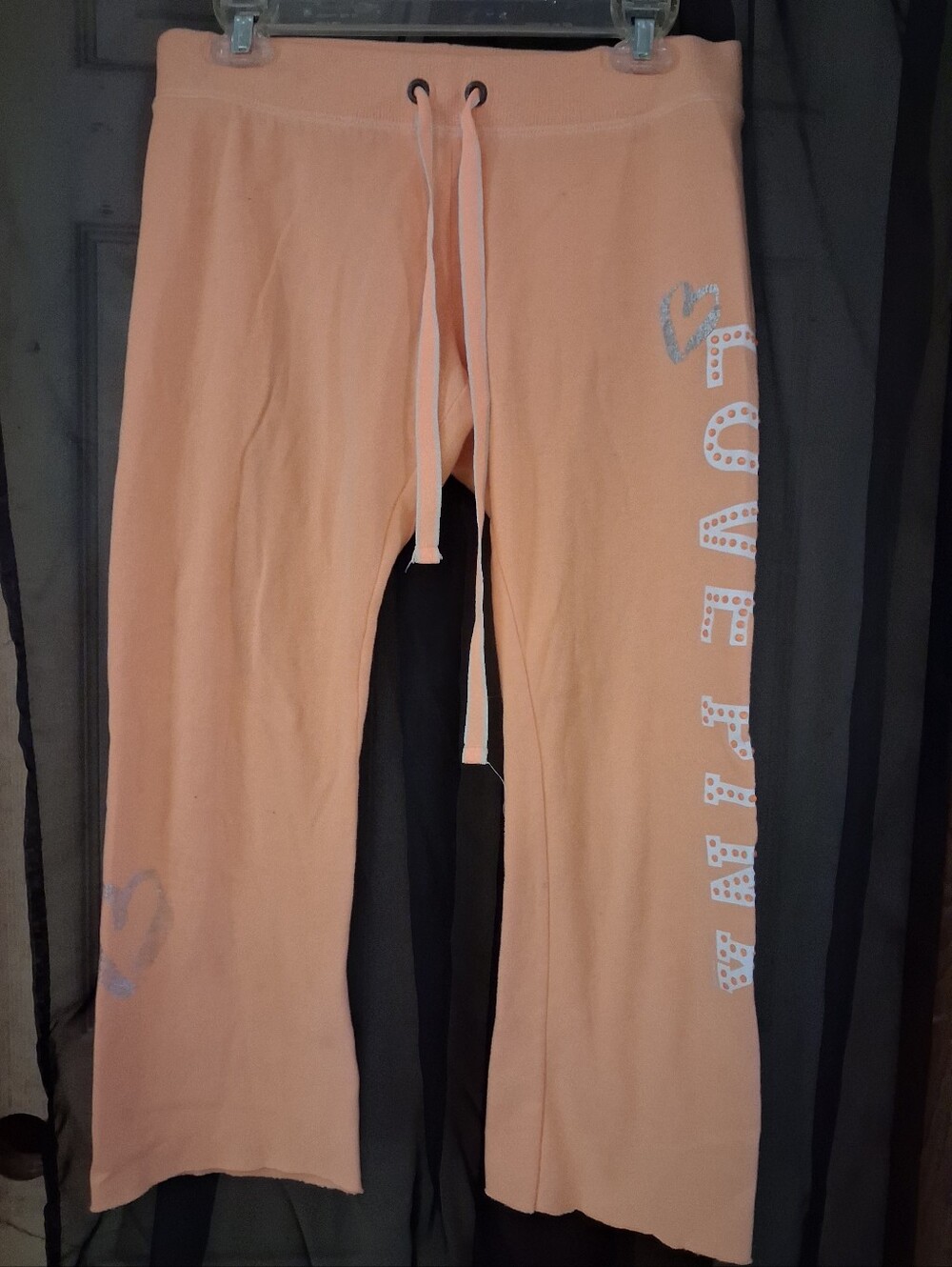 Pink By Victoria's Secret Peach Cut Off Capri Sweatpants Size Small